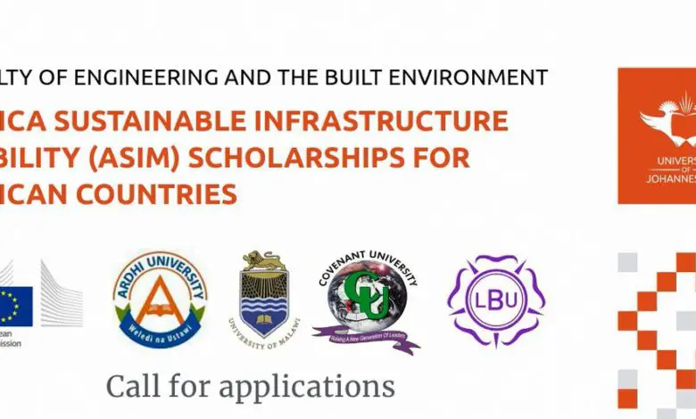 AFRICA SUSTAINABLE INFRASTRUCTURE MOBILITY (ASIM) SCHOLARSHIPS FOR AFRICAN COUNTRIES