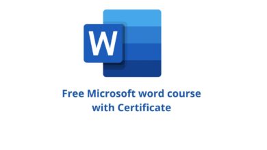 Free Microsoft word course with Certificate