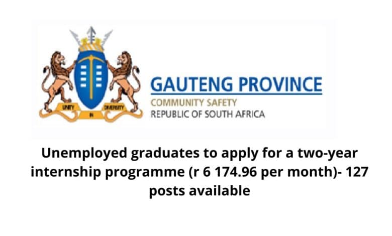 THE GAUTENG DEPARTMENT OF INFRASTRUCTURE DEVELOPMENT INVITES UNEMPLOYED GRADUATES TO APPLY FOR A TWO-YEAR INTERNSHIP PROGRAMME