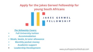 Photo of JAKES GERWEL FELLOWSHIP FOR YOUNG SOUTH AFRICANS (Fully-Funded University Costs)