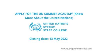 Photo of APPLY FOR THE UN SUMMER ACADEMY (Know More About the United Nations)
