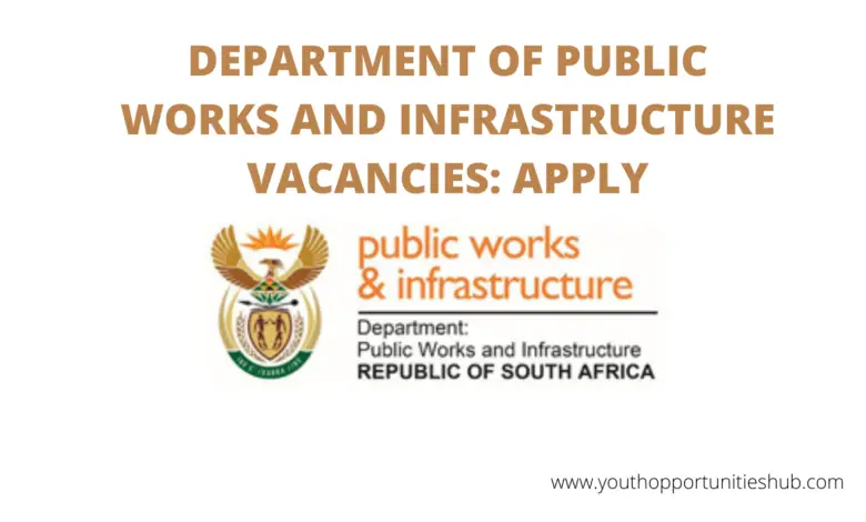 DEPARTMENT OF PUBLIC WORKS AND INFRASTRUCTURE VACANCIES: APPLY