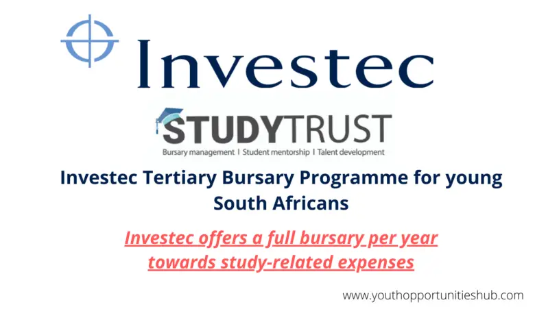 INVESTEC TERTIARY BURSARY PROGRAMME FOR YOUNG SOUTH AFRICANS