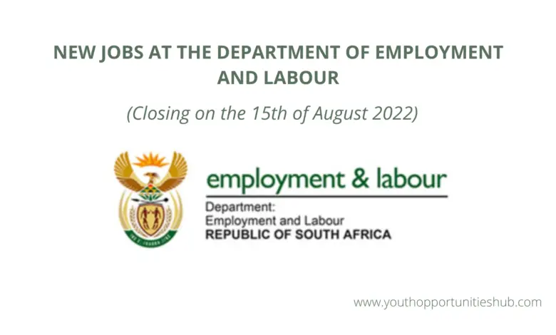 New jobs at the Department of Employment and Labour