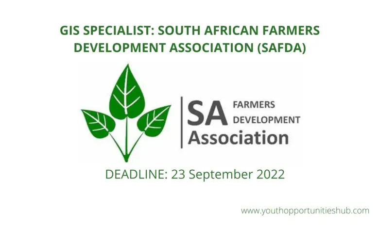 GIS SPECIALIST: SOUTH AFRICAN FARMERS DEVELOPMENT ASSOCIATION (SAFDA)