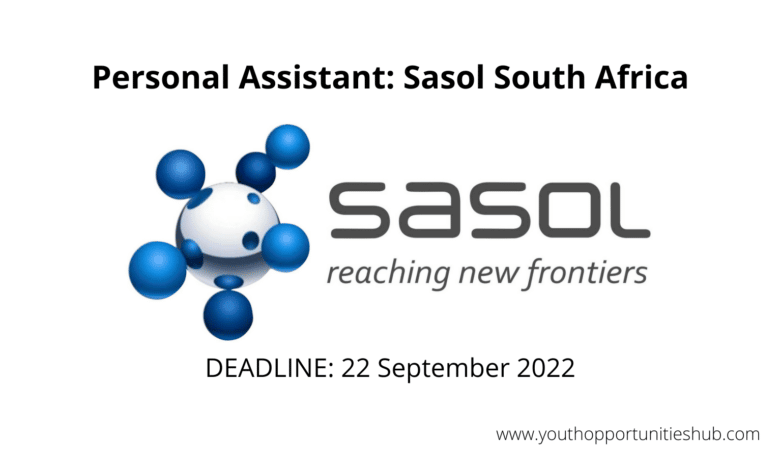 Personal Assistant: Sasol South Africa