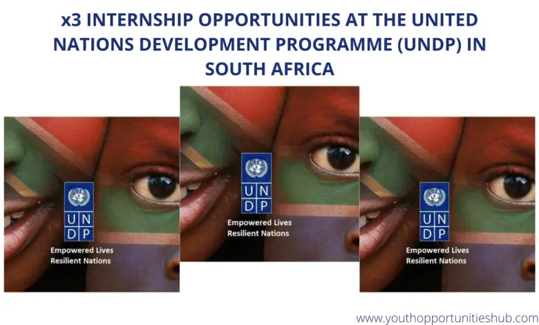 x3 INTERNSHIP OPPORTUNITIES AT THE UNITED NATIONS DEVELOPMENT PROGRAMME (UNDP) IN SOUTH AFRICA