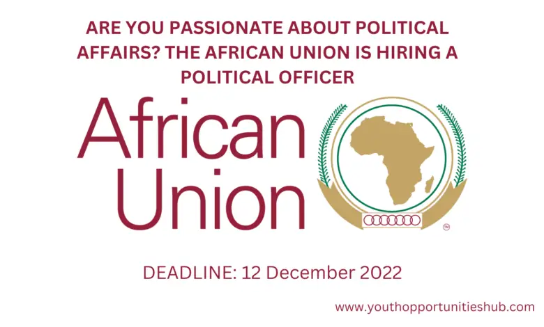ARE YOU PASSIONATE ABOUT POLITICAL AFFAIRS? THE AFRICAN UNION IS HIRING A POLITICAL OFFICER