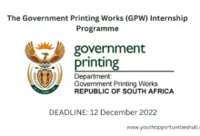 Photo of x32 INTERNSHIP OPPORTUNITIES AT SOUTH AFRICA GOVERNMENT PRINTING WORKS (Deadline: 12 December 2022)