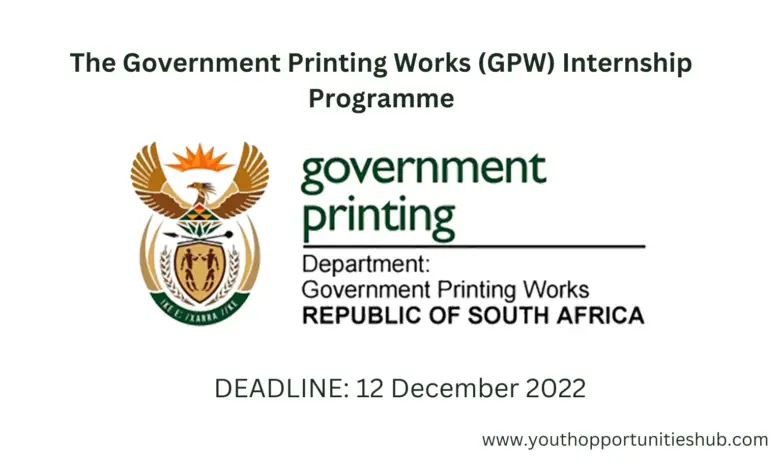 x32 INTERNSHIP OPPORTUNITIES AT SOUTH AFRICA GOVERNMENT PRINTING WORKS