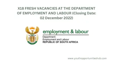 Photo of X18 FRESH VACANCIES AT THE DEPARTMENT OF EMPLOYMENT AND LABOUR (Closing Date: 02 December 2022)