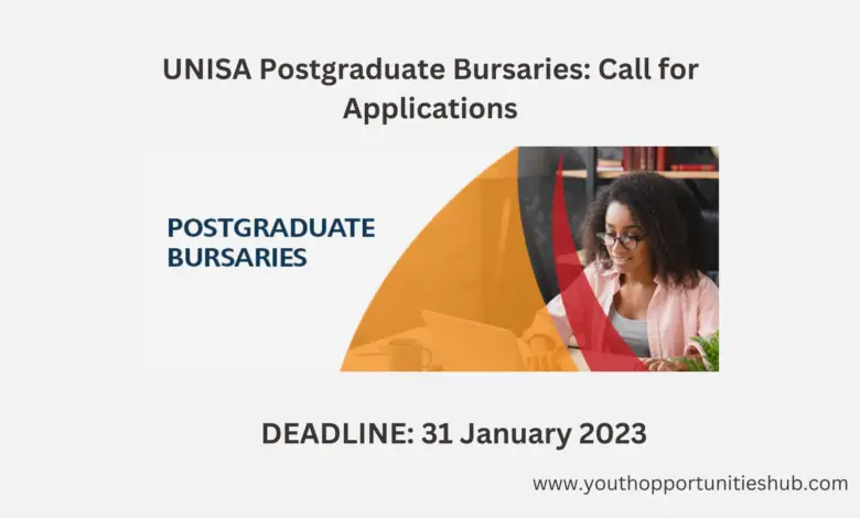 UNISA Postgraduate Bursaries: Call for Applications