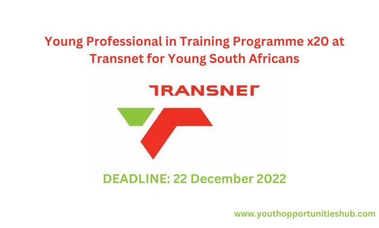 Young Professional in Training Programme x20 at Transnet for Young South Africans