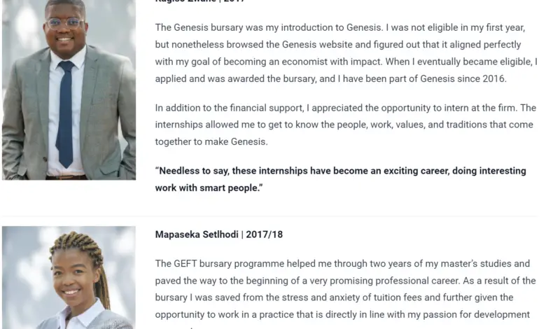 The GEFT bursary for young South African students from previously disadvantaged backgrounds