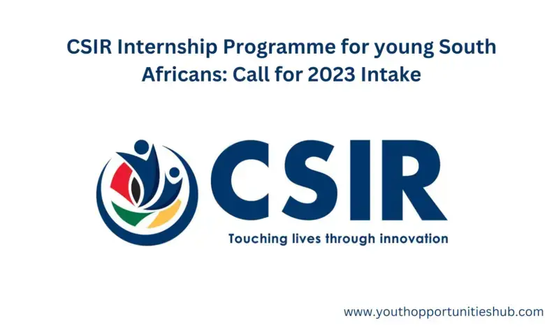 CSIR Internship Programme for young South Africans: Call for 2023 Intake
