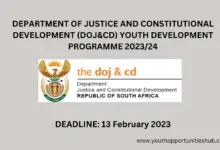 Photo of DEPARTMENT OF JUSTICE AND CONSTITUTIONAL DEVELOPMENT (DOJ&CD) YOUTH DEVELOPMENT PROGRAMME 2023/24