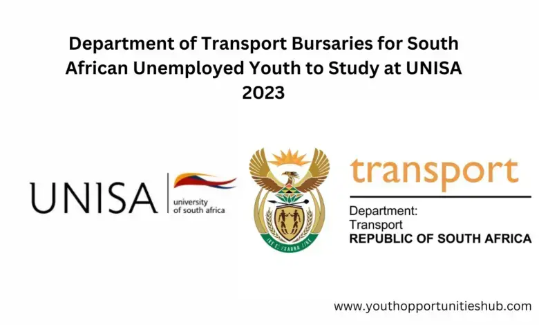 Department of Transport Bursaries for South African Unemployed Youth to Study at UNISA 2023