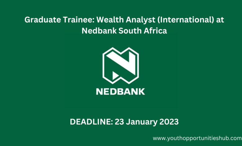 Graduate Trainee: Wealth Analyst (International) at Nedbank South Africa
