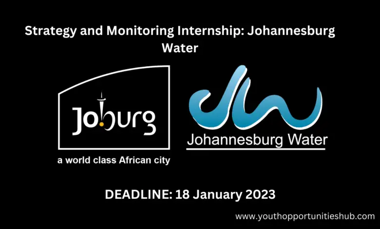 Strategy and Monitoring Internship: Johannesburg Water