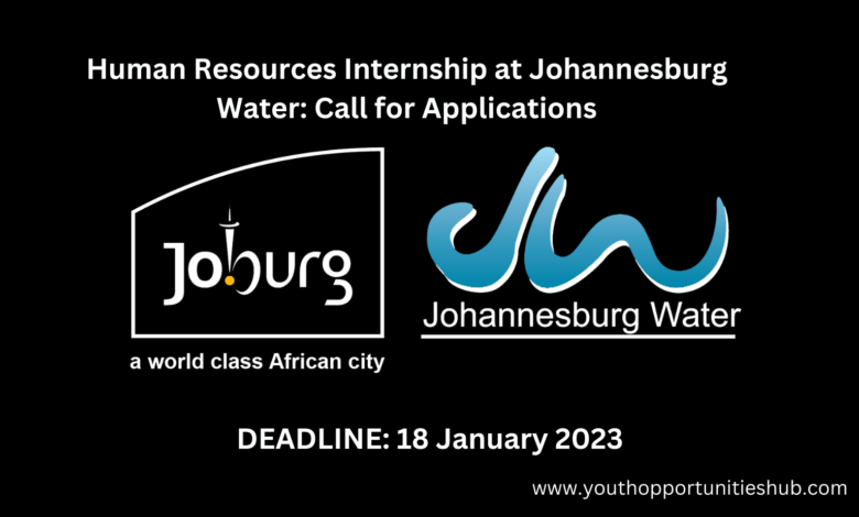 Human Resources Internship at Johannesburg Water: Call for Applications