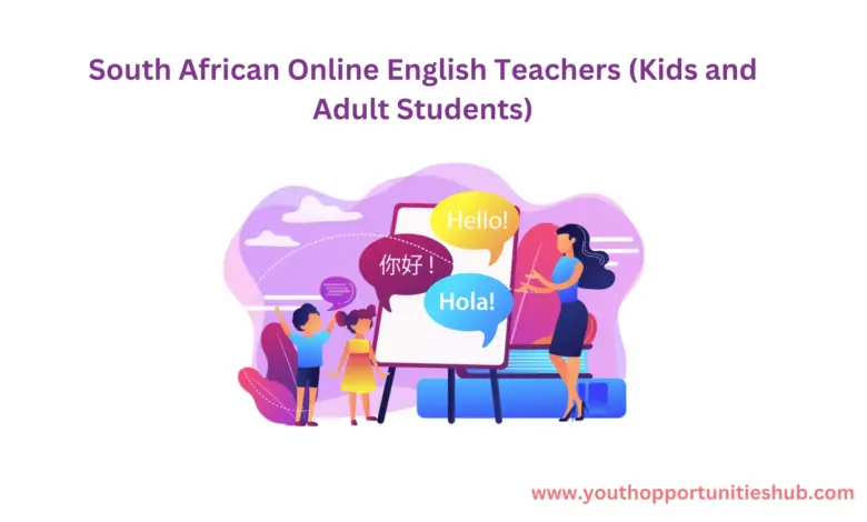 South African Online English Teachers (Kids and Adult Students)