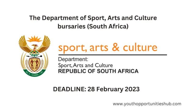 The Department of Sport, Arts and Culture bursaries (South Africa)