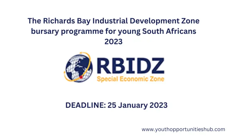 The Richards Bay Industrial Development Zone bursary programme for young South Africans 2023