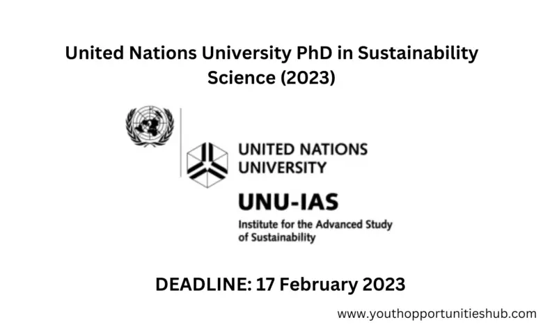 United Nations University PhD in Sustainability Science (2023)