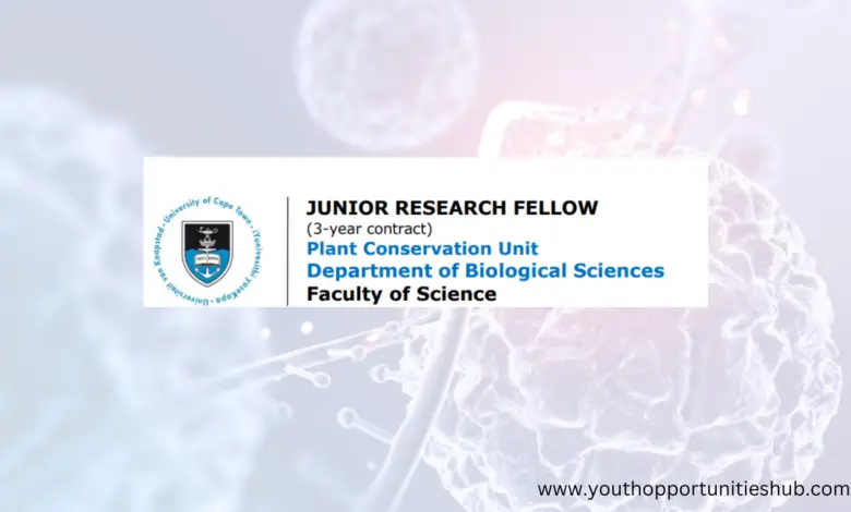 JUNIOR RESEARCH FELLOW VACANCY AT THE UNIVERSITY OF CAPE TOWN (UCT)