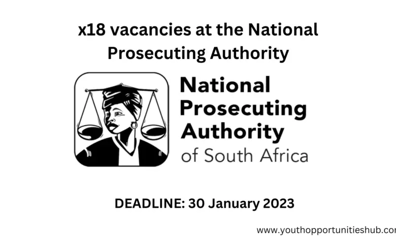 Apply for x18 vacancies at the National Prosecuting Authority