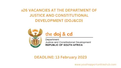 Photo of x26 VACANCIES AT THE DEPARTMENT OF JUSTICE AND CONSTITUTIONAL DEVELOPMENT (DOJ&CD)
