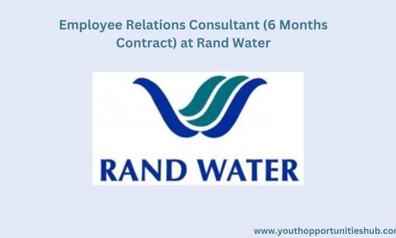 Employee Relations Consultant (6 Months Contract) at Rand Water