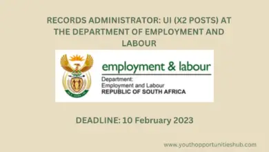 Photo of RECORDS ADMINISTRATOR: UI (X2 POSTS) AT THE DEPARTMENT OF EMPLOYMENT AND LABOUR
