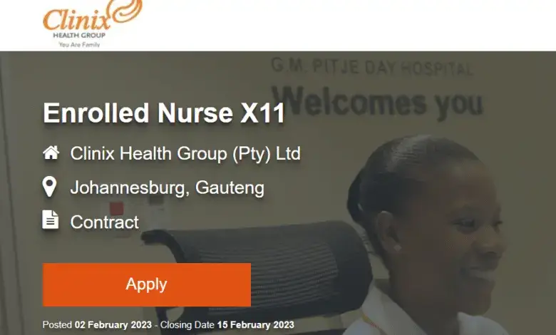 Enrolled Nurse X11 Posts at Clinix Health Group (Johannesburg, Gauteng)