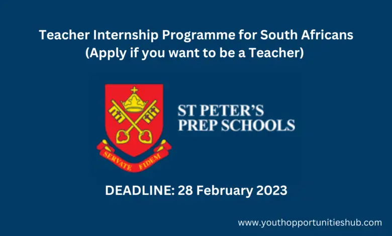 Teacher Internship Programme for South Africans at St Peter's Prep Schools