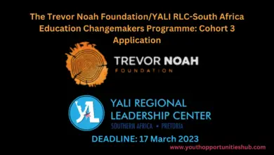 The Trevor Noah Foundation/YALI RLC-South Africa Education Changemakers Programme: Cohort 3 Application