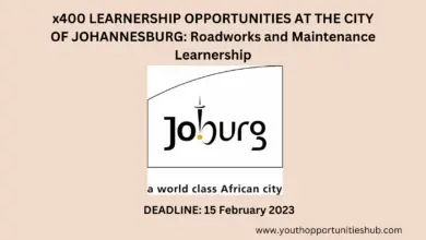 Photo of x400 LEARNERSHIP OPPORTUNITIES AT THE CITY OF JOHANNESBURG: Roadworks and Maintenance Learnership