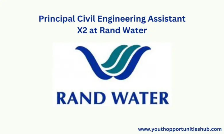 Principal Civil Engineering Assistant X2 at Rand Water (Deadline: 09 February 2023)