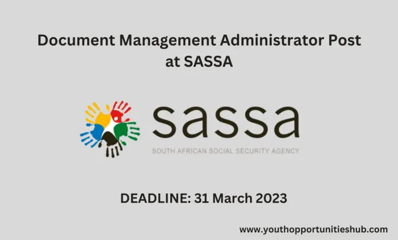 Document Management Administrator Post at SASSA