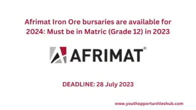 Photo of Afrimat Iron Ore bursaries are available for 2024: Must be in Matric (Grade 12) in 2023