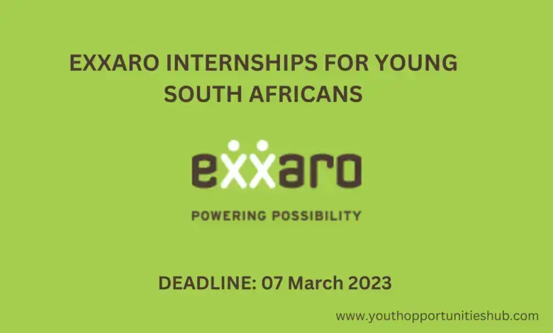 EXXARO INTERNSHIPS FOR YOUNG SOUTH AFRICANS