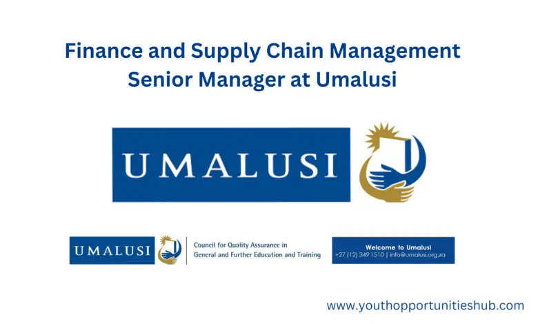 Finance and Supply Chain Management Senior Manager at Umalusi