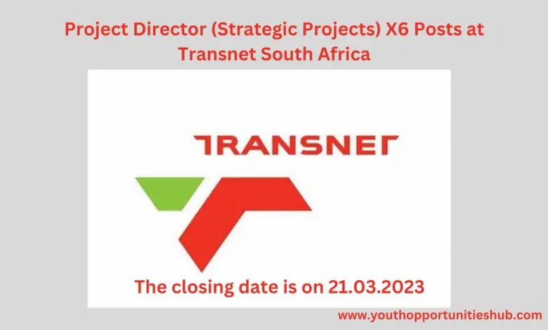 Project Director (Strategic Projects) X6 Posts at Transnet South Africa