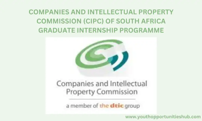 COMPANIES AND INTELLECTUAL PROPERTY COMMISSION (CIPC) OF SOUTH AFRICA GRADUATE INTERNSHIP PROGRAMME