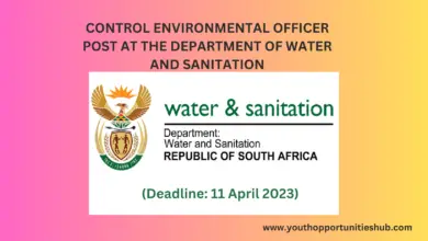 Photo of CONTROL ENVIRONMENTAL OFFICER POST AT THE DEPARTMENT OF WATER AND SANITATION