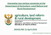 Photo of Interesting new various vacancies at the Department of Agriculture, Land Reform, and Rural Development (Deadline: 11 April 2023)