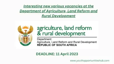 Photo of Interesting new various vacancies at the Department of Agriculture, Land Reform, and Rural Development (Deadline: 11 April 2023)