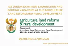Photo of x15 JUNIOR EXAMINER: EXAMINATION AND SORTING VACANCIES AT THE AGRICULTURE LAND REFORM AND RURAL DEVELOPMENT