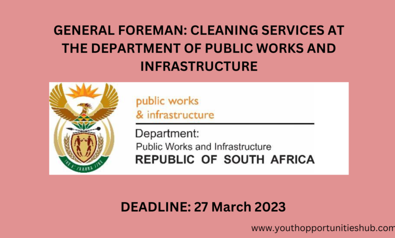 GROUNDSMAN (GRADE 2): HORTICULTURAL SERVICES AT THE DEPARTMENT OF PUBLIC WORKS AND INFRASTRUCTURE