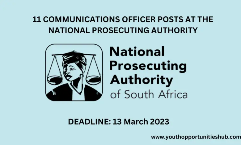 x11 COMMUNICATIONS OFFICER POSTS AT THE NATIONAL PROSECUTING AUTHORITY